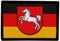 Café Viereck ® Bundesland Patch Niedersachsen Flagge Gewebt mit Klett – 6,5 x 4,5 cm