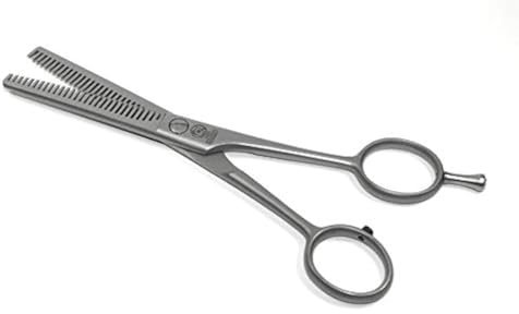 NTS-Solingen PROFI-Effilierschere 30 Zähne DOPPELSEITIG - Haarschere Friseurschere - May-Lily Line ROSTFREI, matt satiniert (6,0-30ZD = 15 cm 30 Zähne doppelseitig)