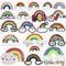 Woohome Patches zum Aufbügeln, 20 Stück Regenbogen Patch Sticker, Aufbügelflicken Bügelflicken Patches für Jeans, Taschen, DIY