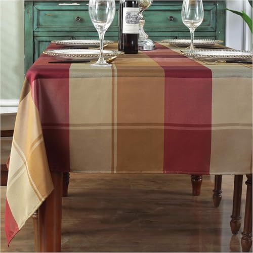 Rechteckige Tischdecke Polyester-Tischdecke im Karierten Stil Spritzwassergeschützt Staubdicht knitterfrei schwere Tischdecke für Küche Esstischplatte