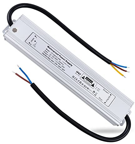 REYLAX LED Trafo 24V Wasserdicht 60W 2,5A LED Treiber Gleichstrom Netzteil IP67 Trafo 230V auf 24V Driver Konstantspannung Transformator Niedervolt Schaltnetzteil für Außen Led Streifen Lampen