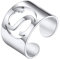 PROSTEEL Damen personalisiert Buchstabe S Ring Edelstahl Offener Ring mit Initiale cool Verstellbarer Großbuchstaben Band Ring Fingerring Modeschmuck für Männer Frauen
