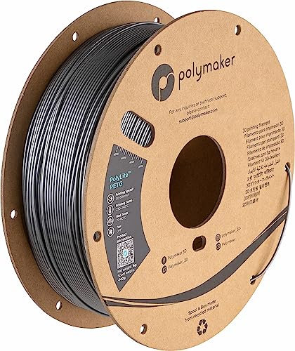 Polymaker PB01012 Filament PETG hitzebeständig, hohe Zugfestigkeit 1.75mm 1000g Silber PolyLite™