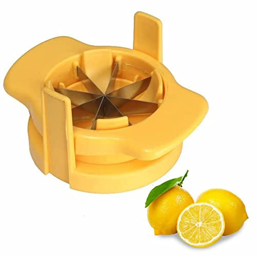 1PC Lemon & Lime Wedge Slicer Cutter to Garnish Food Lemon Splitter Fruit Slicer Apple Separator Orange Cutter Enjoy Slices of Lemon and Lime Wedges in Seconds (Yellow)