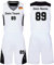 HDSD Benutzerdefiniert Trikot Kinder Erwachsene Basketball Jersey & Shorts 2 Teiliges Set Name Nummer Team Logo Personifizieren Basketball Trikots (Weiß)