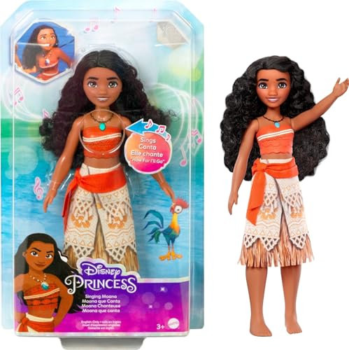 Mattel Disney Princess Vaiana singende Modepuppe im charakteristischen Outfit, singt How Far I'll Go aus dem Film