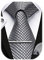 HISDERN hommes argent Plaid cravate mouchoir bouton de manchette pince à cravate ensemble formel fête de mariage cadeaux