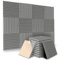 12 Pack Self-Adhesive Acoustic Panels, 12X 12X1 Sound Proof Foam Panels, High Density Soundproofing Wall Panels for Home Studio, Acoustic Foam Wedges Absorbing Noise (Gray)