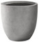 Kante 34 cm Durchmesser, runder Beton-Übertopf, groß, für den Außenbereich, modern, dekorativ, mit Ablaufloch und Gummistopfen für Haus und Garten, Naturbeton