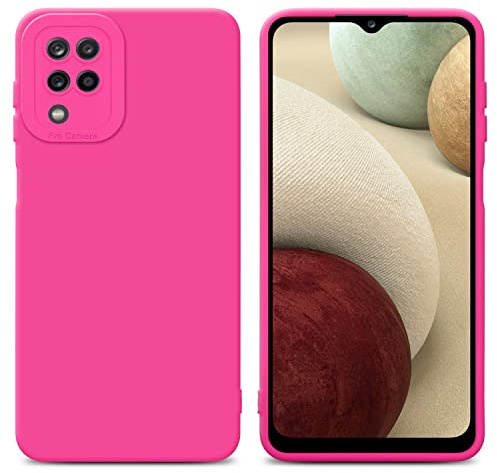 Cadorabo Hülle kompatibel mit Samsung Galaxy A12 / M12 Schutzhülle TPU Silikon Case Liquid Design mit Kameraschutz Slim Kratzfest Weiche Gummi mit Rundumschutz Case Hülle für Galaxy A12 / M12 in Pink