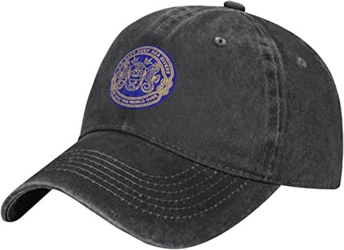 Us Navy Deep Sea Divers Denim Baseball Cap Hat Verstellbare Cowboyhut, Schwarz , One size