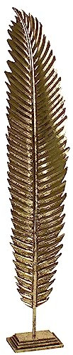 CHICCIE Feder Skulptur Gold 137cm Eisen - Aufsteller Dekoration Figur Eisenfigur