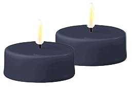 Deluxe Homeart Lot de 2 grandes bougies chauffe-plat Bleu roi