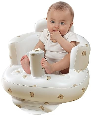 Aufblasbarer Sitz 3 Bis 36 Monaten | Baby-Sofasitz Bodensitze Sitzlernstuhl Badesitz | Aufgeblasener Esszimmerstuhl Tragbarer Anti-Fall-Faltbar Von Spielzeugsitz (Kleiner Bär)
