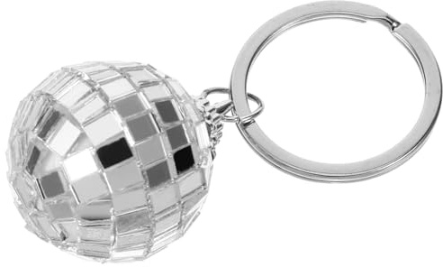 SHERCHPRY Porte-Clés Boule Disco Miroir Mini Boule À Facette 2.56 in Pendentif De Sac Compact Pour Sac À Dos À Main Bagages Décor De Porte-Clés Et Cadeau