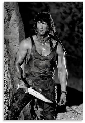 ENILSA First Blood Rambo Movie Art Poster Dekorative Malerei Leinwand Wandkunst Wohnzimmer Poster Schlafzimmer Malerei,Wandkunst Bilddruck Moderne Familienzimmer Dekor 12x18inch(30x45cm)
