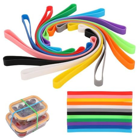 12 Stück Bunte Gummibänder, 20x1cm Bunte Elastische Bänder, Mülleimer Gummiband, Gummibänder Breit, Wiederverwendbar, für Bücher, Klemmbrett, Notebook, Große Kordeln, Boxen, Außenausrüstung