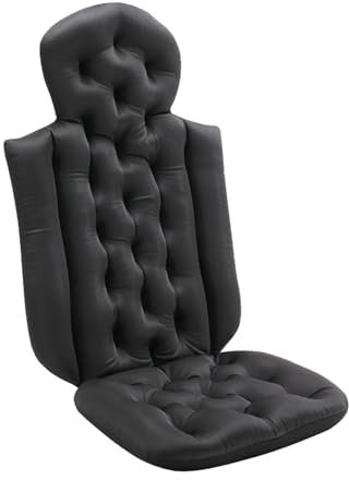 rockible Cuscino da Bagno per Schienale, Antiscivolo, Accessori Spa, Traspirante, Cuscino Spa con Tappetino poggiatesta per Vasca da Bagno, Nero