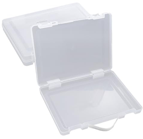 WYAN 2 Stück Ordner Aufbewahrungsboxen,Klare Kunststoffperlen Aufbewahrungsbehälter Box,Rechteck Perlenhalter Kunststoffkoffer,Baustein Organizer,für die Speicherung von Elementen(26 * 18cm)