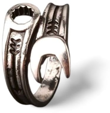Hmsanase Rings Ring Jewellery Women Men Retro Wrench Spanner Ring For Men Punk Gothic Open Ring Resizable Mr165
