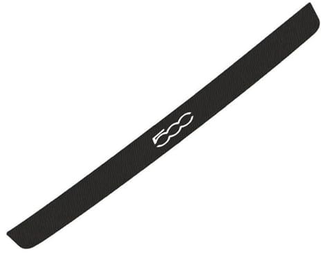 Car Rear Bumper Protector Guard Sticker for Fiat 500,Auto Carbon Fiber Rear Trunk Sill Plate Protector Strip,White