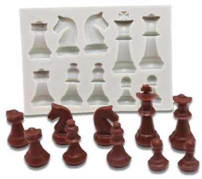 Moldes De Silicona Para Chocolat, Pieza de Ajedrez Molde de Caramelo, Alimenticio Antiadherente Break Apart Moldes Para DIY Barra De Chocolate,Dulces,Cubitos Hielo,Gofres