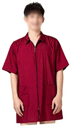 Healeved Ropa De Tinte Para El Cabello Chaqueta De Trabajo De Los Hombres Delantales De Para Chaquetas De Salón De Belleza Capa De Pelo De Salón Camisetas Para Hombres Camisola Rojo