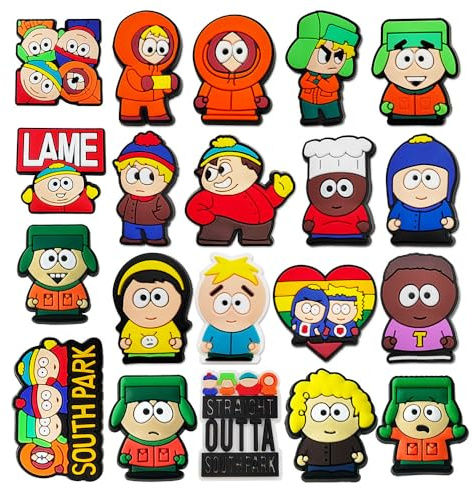 Fancico South Park Lot de 20 breloques pour chaussures, pour adolescents, jolies décorations pour chaussures, bracelets, sabots, sandales, cadeaux de fête pour adultes
