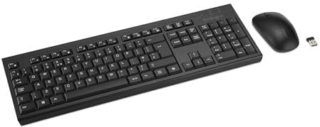 Kensington KM270 EQ Set Clavier sans Fil Rechargeable et Souris silencieuse ambidextre pour PC, 2.4GHz & BT 5.0, résistant aux éclaboussures, AZERTY ISO - Noir K75560FR
