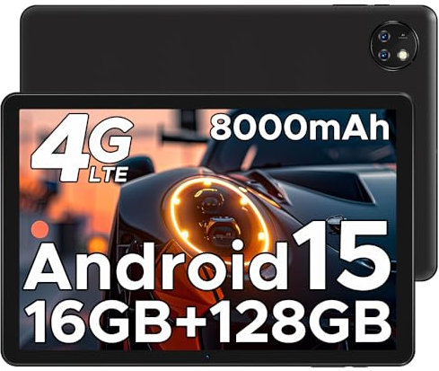 DOOGEE T10W Tablet 10 Pollici, 16GB+128GB(2TB TF) Tablet Android 15, Dual 4G LTE + 5G WiFi Tablets, 8000mAh Batteria,GMS/Widevine L1/Face ID/OTG/ BT5.0/GPS/5MP/3.5mm Jack - Nero