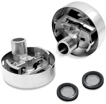 NICEWAT 2 Stück Duscharmatur Adapter Verstellbar, Duscharmatur Anschluss Badezimmer Adapter 1/2 auf 3/4 Außengewinde, Kurzer Duschkopf Adapter, Messing Duschmischer Adapter für Einstellen Wasserventil