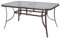 LOLAhome Mesa de jardín Neila de Cristal y Acero | De 150x90x75 cm | Resistentes: Cristal Templado, Acero anticorrosión | para 6 Personas | para Exterior | Classic