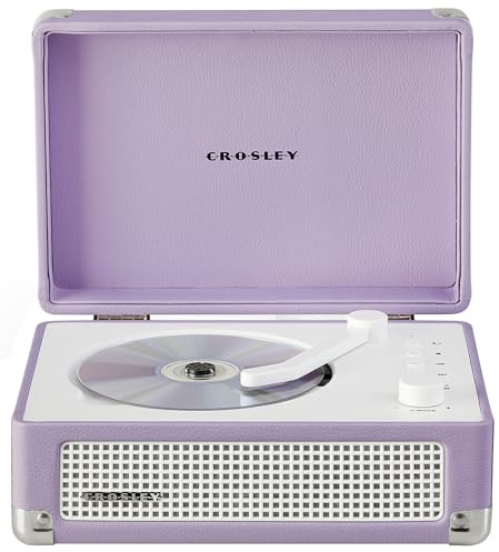 Crosley CR3505A-LN Cruiser Lettore CD portatile retrò con altoparlanti stereo Bluetooth e radio FM, lavanda