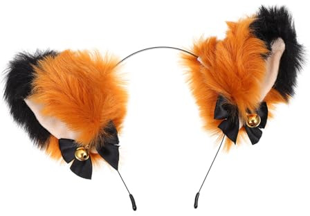 Cabilock Cosplay Haarreif mit Katzen und Fuchsohren aus Stoff Leicht und Tragbar Goldfarben Party Haarschmuck für Mädchen und Weibliche Freunde als Geschenk für Kostümpartys