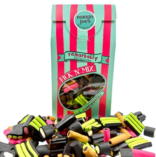 Mango Joe's Liquorice Sweets Gift Box 400g | Premium Finnish Liquorice Pick n Mix Allsorts | Soft Chewy Retro Sweet Hamper for Birthday, Christmas & Father's Day