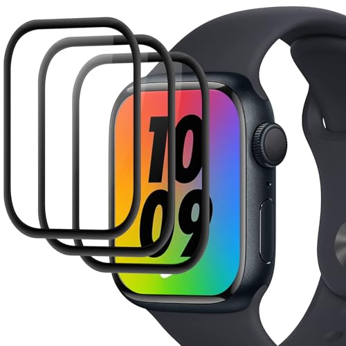 Joeyu (3 Stück) Panzer Schutz Glas für Apple watch Series 6/5/4/SE/SE2/SE3 44mm，folie，9H Härte, Anti-Schock, Blasenfrei, Kratzfest, tempered glass