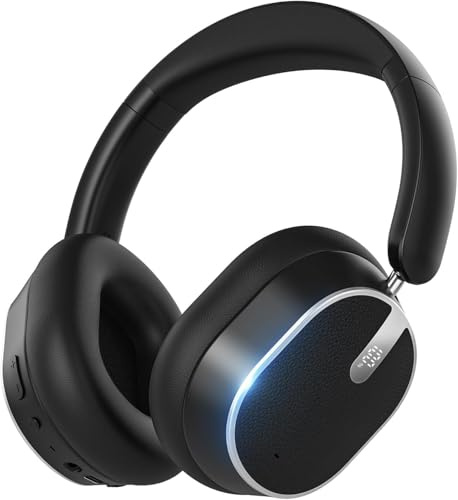 Bluetooth-Kopfhörer mit hybrider aktiver Geräuschunterdrückung, Kabellose Over-Ear-Kopfhörer mit Bluetooth 6.0, 120 Stunden Akkulaufzeit, Hi-Res-Audio, Kraftvollen Bässen und Ohrpolstern aus