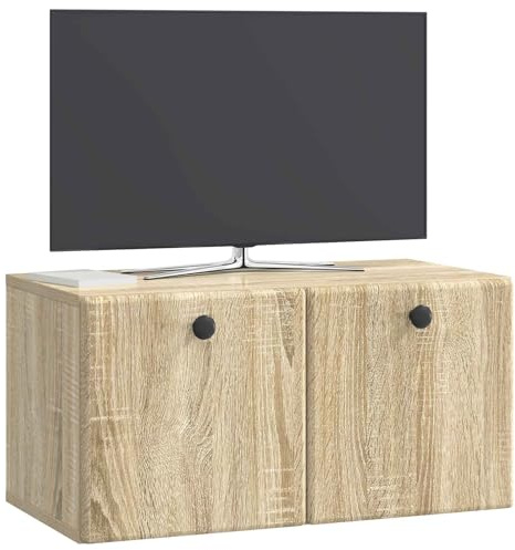 vidaXL Wandmontierter TV-Schrank 59,5 x 31 x 30 cm Sonoma-Eiche, Wohnzimmeraufbewahrung, moderner Schrank, Wand-TV-Ständer, rechteckiges Design, viel Platz, praktische Möbel