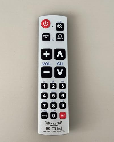 Big Button Universal TV Remote Control for Elderly Seniors, Replacement Remote for Major Brands Television like RCA Samsung LG Panasonic Sharp Sony Toshiba JVC Hitachi, Easy to Use