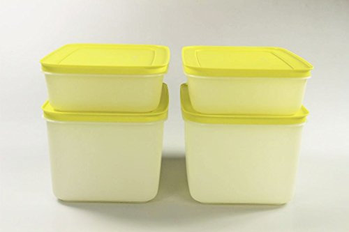 TUPPERWARE Gefrier-Behälter 2,5 L (2) + 1,0 L (2) limette Behälter Eis-Kristall