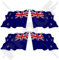 NEUSEELAND Wehende Flagge KIWI 50mm Auto & Motorrad Aufkleber, x4 Vinyl Stickers (Links - Rechts)