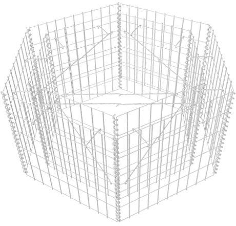 vidaXL Jardinière hexagonale surélevée en gabion pour jardin, extérieur, jardinière, plantes, légumes, balcon, terrasse, arrière-cour, 100 x 89,9 x 50 cm