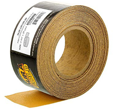 Dura-Gold Gold PSA Longboard Sandpaper, 100 Grit, 20 Yard Roll, 2-3/4 Wide