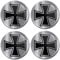 Biomar Labs® 4 x 55mm Aufkleber 3D Silikon Silber Für Radkappen Nabenkappen Radnabendeckel Rad-Aufkleber Nabendeckel A 8655