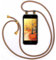 moex Mobile Phone Chain, Compatible with iPhone 5s / 5 / SE (2016) Case with Strap Adjustable Length, Silicone Case, Transparent with Chain in Golden, Removable
