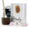 Hairyworm Personalised Mug and Belgian Milk Chocolate/Hot Chocolate Stirrer Marshmallow Gift Set, Custom Name (11oz) White, Yellow, Blue, Black, Pink Mug with Monkey Design, Monkey Mug