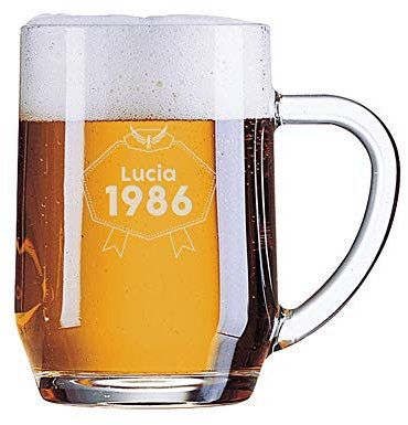 Amikado Chope de Bière gravée (Eagle) - Verres à bière personnalisés - 58 cl Max