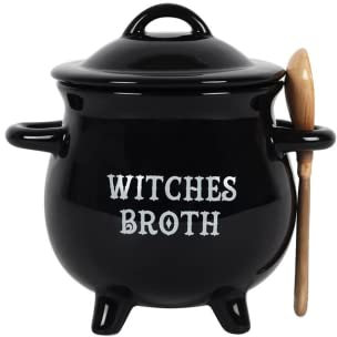 something different Witches Broth Cauldron Soup Bowl with Broom Spoon (9/18)