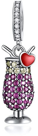 MariaFonte Charm Anhänger Neu 2025 Cocktail Getränk Geburstag Jubiläum Original Angebot Perlen Armband Silber 925 Günstig Herz Mama Familie Frau Kompatibel Glücksbringer Weihnachten Hochzeitstag Mädel