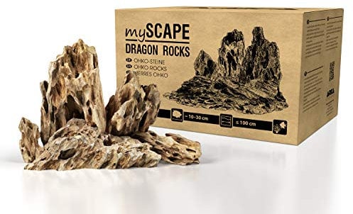 Drachenstein Natur – ARKA mySCAPE-Dragon Rocks 10 kg – 10–30 cm Mix für spektakuläre Aquascapes & Landschaften im Süßwasseraquarium – bepflanzbar, garnelenfreundlich & auch für Terrarien geeignet